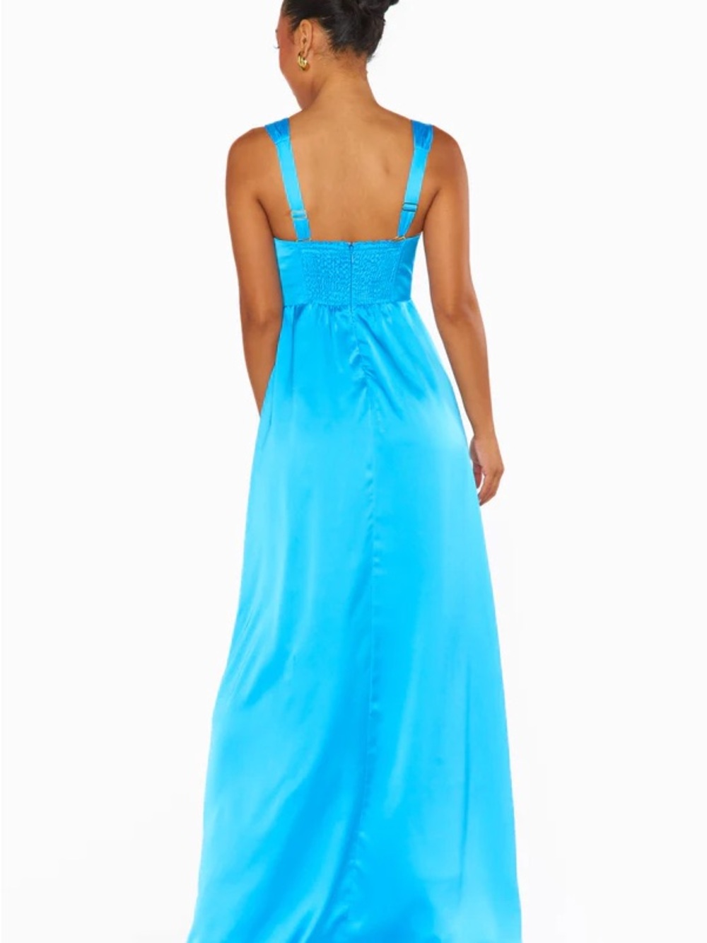 Show Me Your MuMu Square-Neck Maxi Dress in Azure Blue Luxe - Picture 2 of 8
